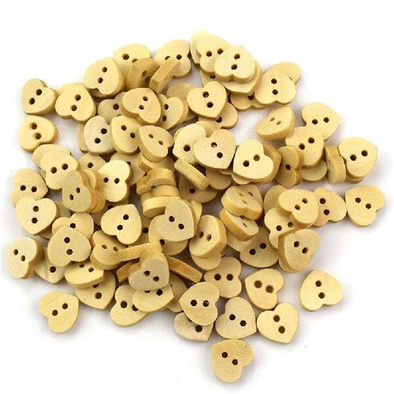 1000PCS Fashion Natural Love Sewing Button Craft Heart - 实物图