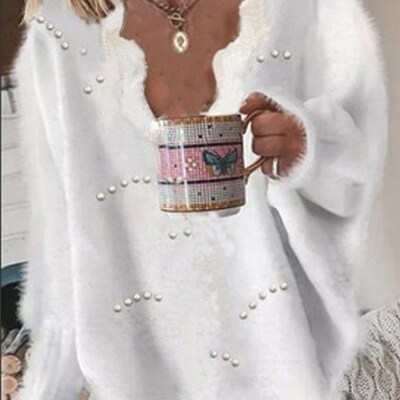 2023 Womens Long Sleeved Knitted Sweater Top Casual