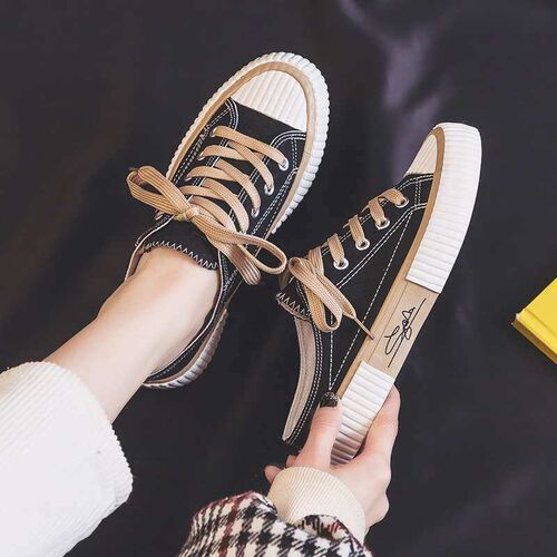 Fubu Summer New Canvas Shoes Womens Low-top Lazy Shoes Half