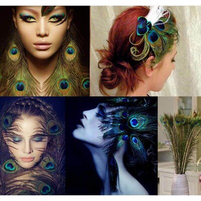 new arrivals 50pcs/pack natural peacock tail feathers about