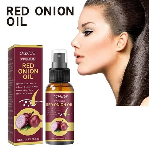 1pc Red Onion Essential Oil Spray For Hair Care, Rice Water