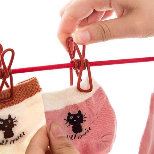 Clothesline with clips for indoor and outdoor use, travel-fr