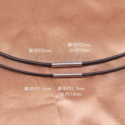 Clavicle Wax Leather Rope 1.52mm Stainless Steel Buckle Wax