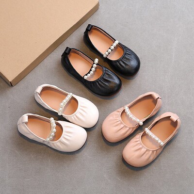 Girls Small Leather Shoes Soft Sole Beanie Shoes 2025 Korea