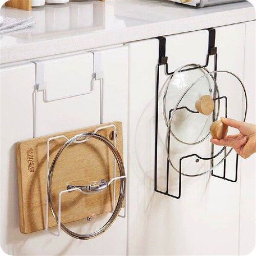 Metal Hanging Pot Lid Rack For Cupboard Door Cutting Board
