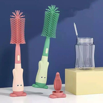 Pacifier Bottle Brush Set Baby Cleaning Set Silicone Cup Bru