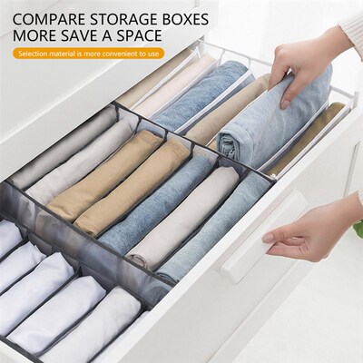 Jeans Compartment Storage Box Closet Clothes Drawer Mesh Sep