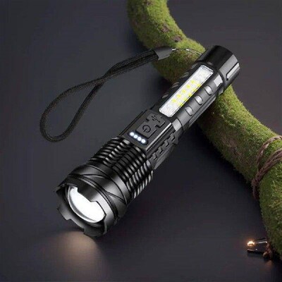 LED Outdoor Zoom Torch Telescopic Zoom USB Rechargeable
