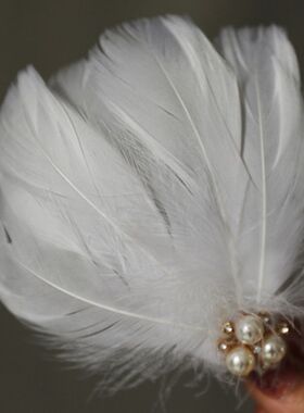 1Pc Feather Hair Clip Crystal Pearl Hairpins Bridal Hair Jew