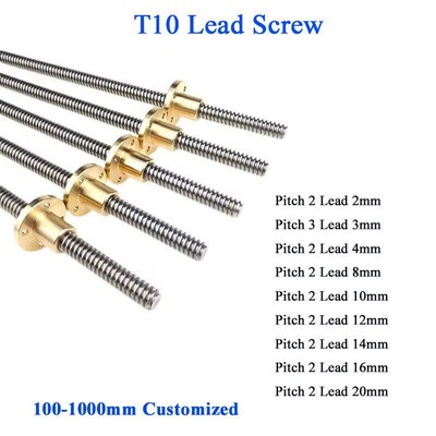 T10 Lead Screw 304 stainless steel stepper motor lead 2mm 4m