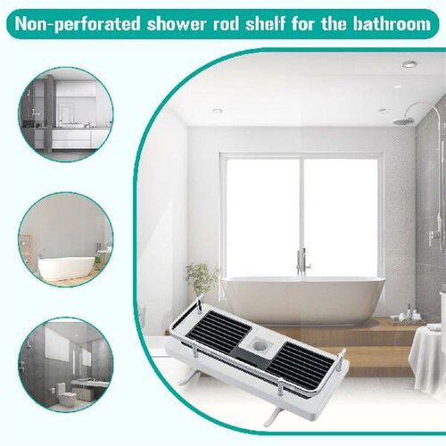 Multipurpose Shower Bar Rack Punch Free Bathing Rod
