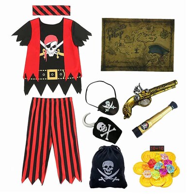 Kid Pirate Cotume Captain Jack Pirate Toy Halloween Dre Up S