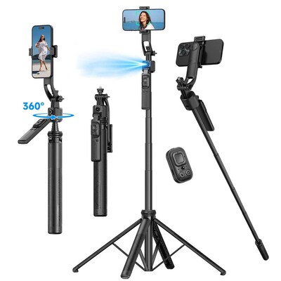 Extendable Auto Face Tracking Tripod 360 Rotation, No App,