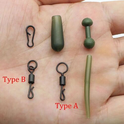 25PCS Carp Fishing Kit Anti Tangle Sleeves Quick Change Swiv