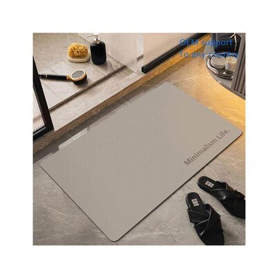 omaceous earth floor mat, solid color bathroom anti slip mat