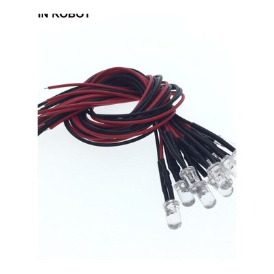 10PCS 3mm LED 5-12V 20cm Pre-wired White Red Green Blue Yell