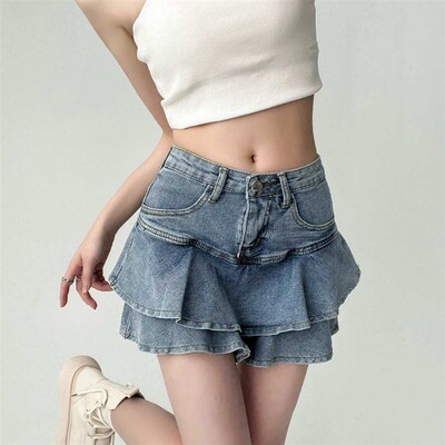 Denime Skirt For Women Cake Skirt For A Line, Super Short Sk