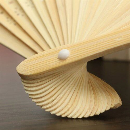 1-50PCS Paper Bamboo Folding Hand Fan Wedding Personalized F
