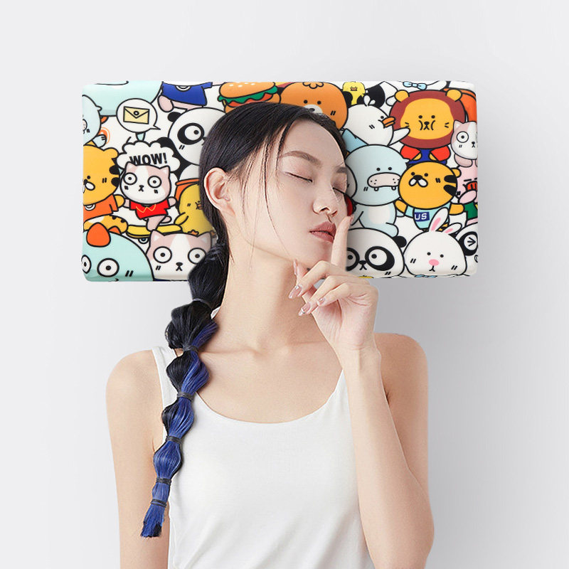 超薄柔软记忆棉扁矮低枕头卡通儿童护颈椎睡眠专用学生宿舍女单人