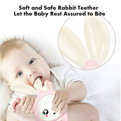 Baby Music Flashing Rattle Toys Rabbit Teether Hand Bells Mo