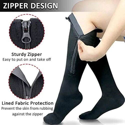 Medical Zipper Compression Socks Women Men High Elasticity N