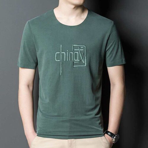 Mens Short-sleeved Chinese Character Personalized Loose ten