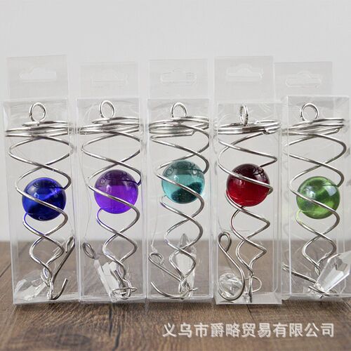 Rotating Crystal Gazing Spiral Tail Ball Pendant Wind