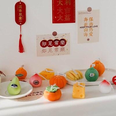 1pc Cute Peach Aromatic Candle Fruit Soy Wax Aromatherapy 1