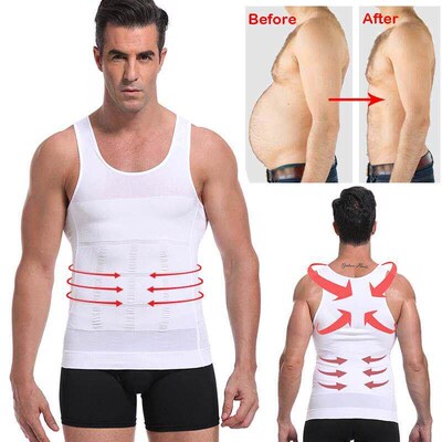 Men Slimming Body Shaper Waist Trainer Vest Tummy Control