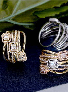 Bride Talk Fashion Rings Creative Cross Twisted Line Flash M