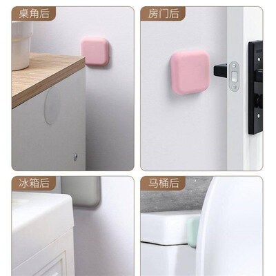 No-Drill Door Stop Silicone Door Bumper Buffer Anti-Collisio