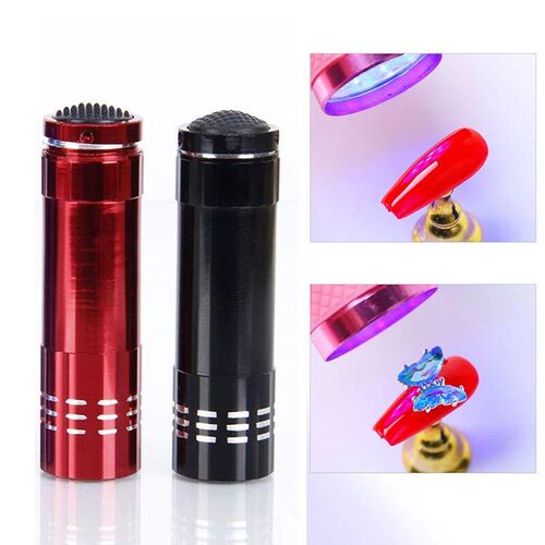 UV Light Lamp Mini 9 LED Flashlight UV Gel Adhesive Glue Cur