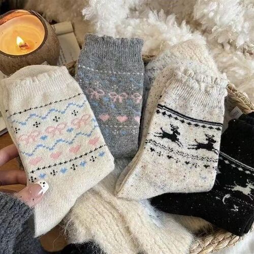 Winter Christmas style with snow boots and long stockings