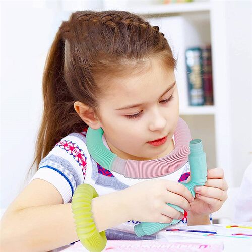 6Pcs Pop Tubes Fidget Sensory Toy Antisress Plastic Bellow S