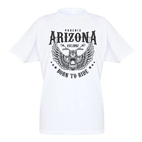 Women Vintage Arizona Motorcycle Print Graphic Tshirt