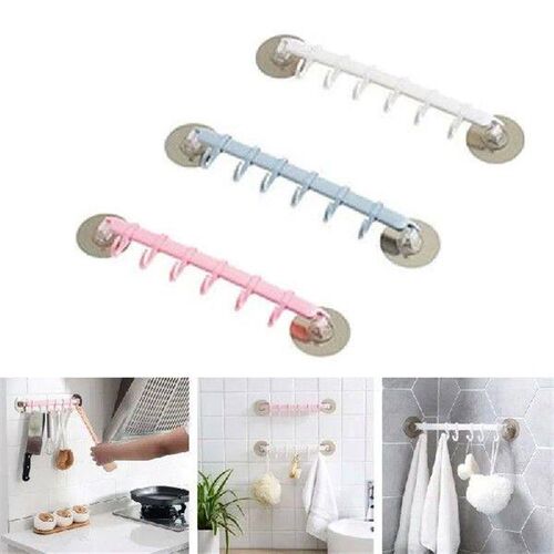 Wall Mounted Bathroom Organizer Hooks Towel Holder Kitchen