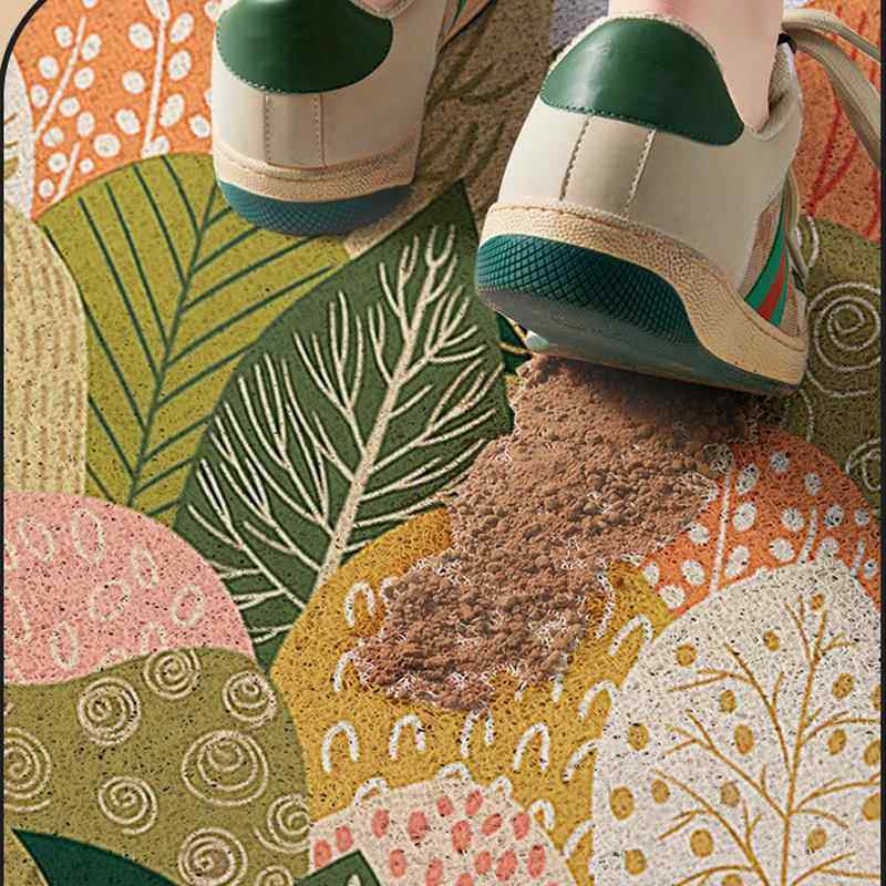 室外树叶家用入户丝圈地垫油画风玄关进门垫可裁剪地毯,居家布艺,家用脚垫,淘宝优惠券,粉丝福利购,淘宝优惠卷