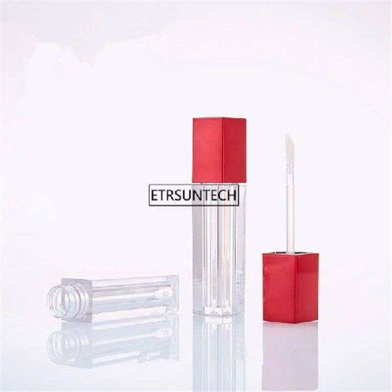 100pcs 4ml Empty Lip Gloss Bottle,Red cap DIY Plastic