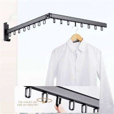 Black/Silver Aluminum Bathroom Foldable Drying Rack