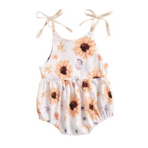 0-24M Newborn Infant Baby Girl Sun Sunflowe Print Sleeveless