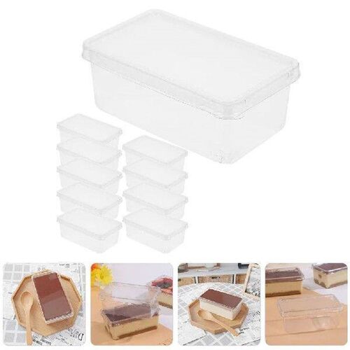 10 Pcs Clear Tiramisu Boxes Transparent Mousse Cake