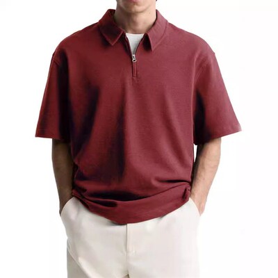 2025 Mens Casual Zipper Top mforle Breathable Turtleneck
