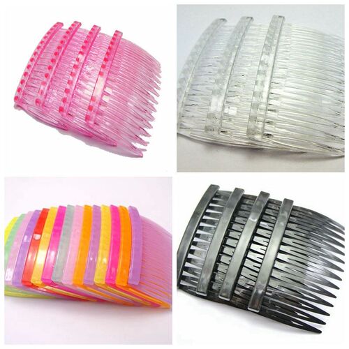 10 Clear Plastic Hair Clips Side Combs Pin Barrettes 70X40mm