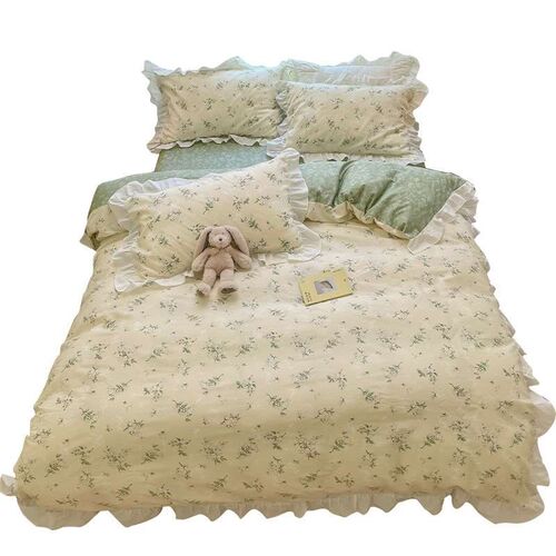 2ins Pastoral Fresh Lace Cotton Four-Piece Set Spring and Su