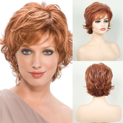 Wig Womens Full-headed Side-parted Short Curly Hair Chemica