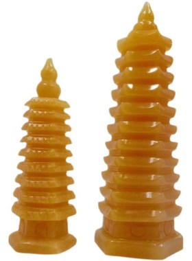 黄玉文昌塔摆件九层十一层黄米玉书房书桌卧室装饰品办公桌面摆设