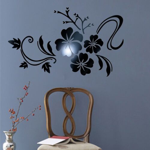 780*600mm Acrylic Sticker Mirror Effect Wall Stickers Flowe