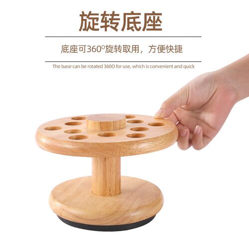 Hair wooden rotating scissors barbershop storage rack