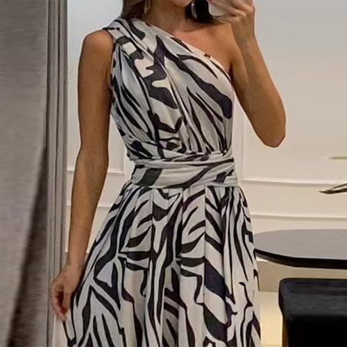 Women Maxi Dress  Spring Summer Fashion One Shoulder