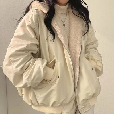 Winter Thicken Warm Parkas Women Oversized Kawaii Double Sid